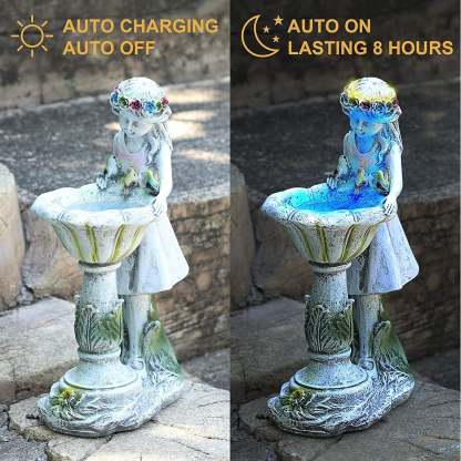 Fairy Garden Statue, Solar Garden Angel Figurine Outdoor Decoration-xinru