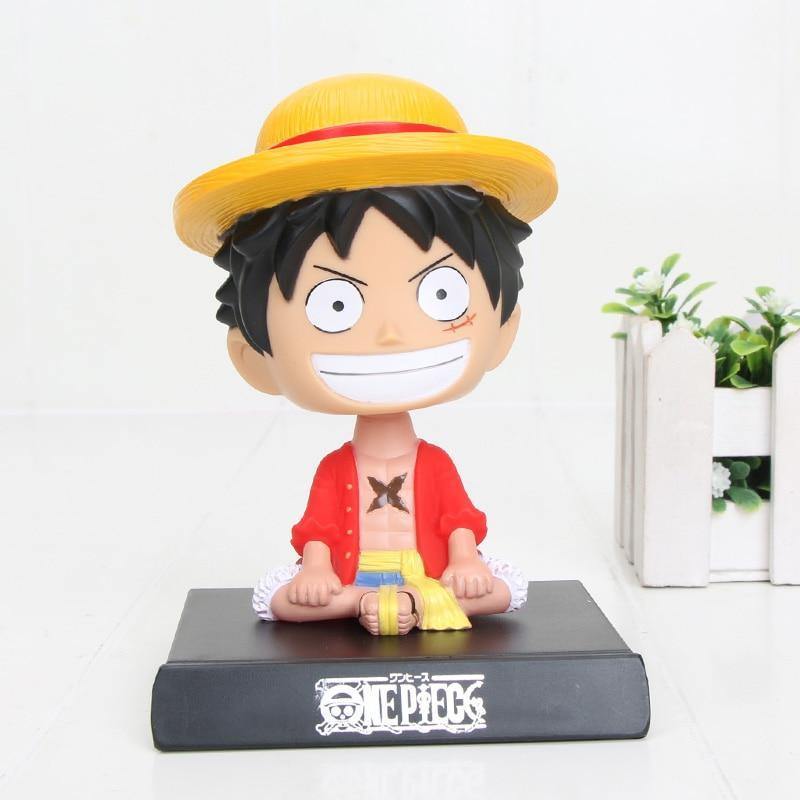 One Piece Luffy Figurine Bobblehead Spring Toy Car Dashboard Ornament-xinru