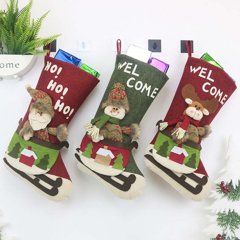 Christmas Stockings Candy Gifts Bag Hanging Ornaments Christmas Decoration-xinru shop