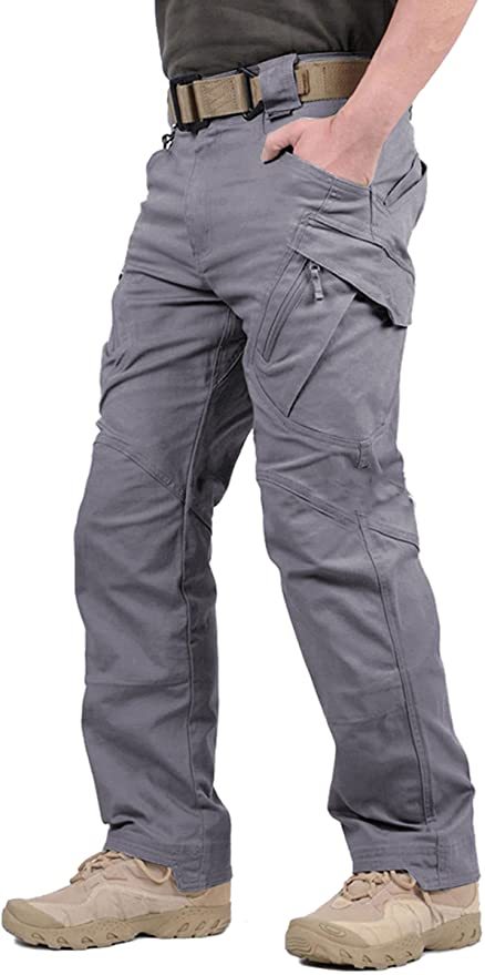 Men's Waterproof Loose Tactical Combat Pants Multiple Pockets-xinru