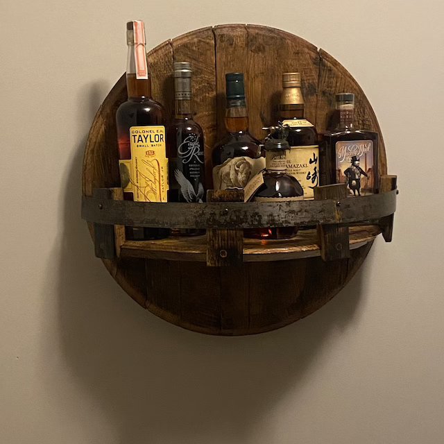 Bourbon Barrel Rack Wine Rack Wall Mounted Beverage Rack Display Rack-xinru