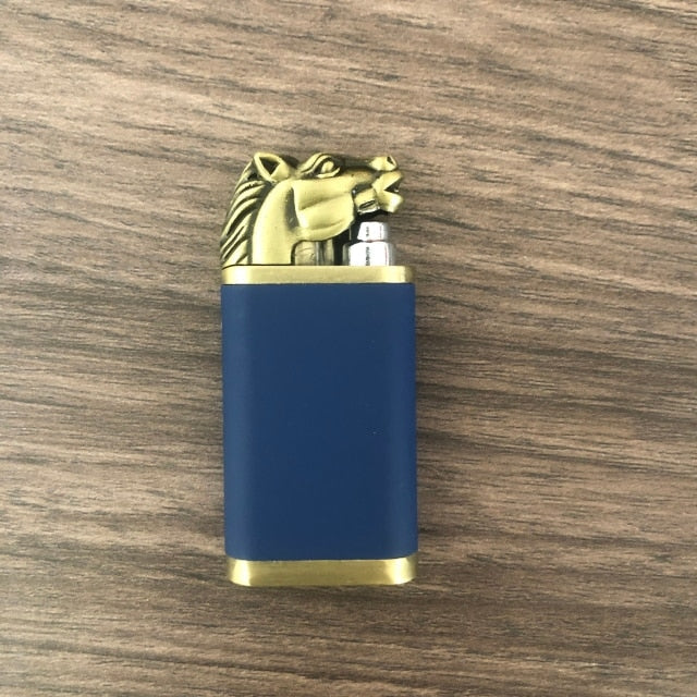 Creative Metal Double Flame Windproof Jet Turbine Men's Lighter-xinru