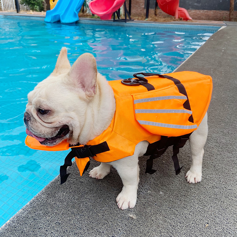 Reflective Dog Life Jacket Dog Swimming Suit French Bulldog-xinru