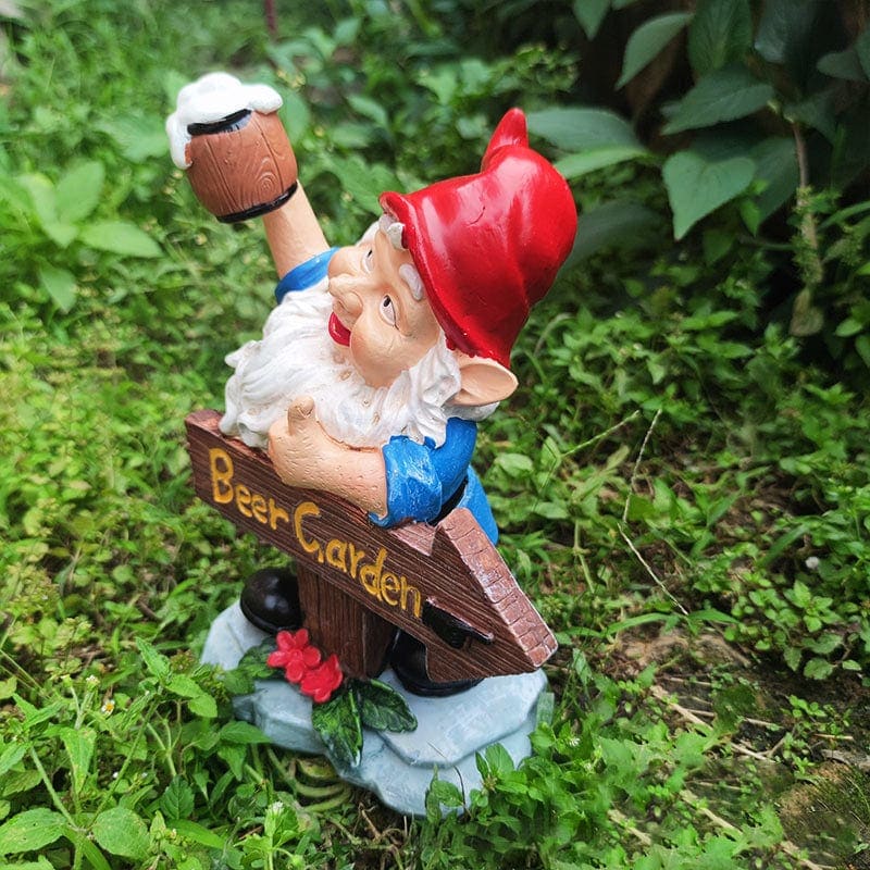 Beer Garden Sign Gnome Statue Lawn Ornament-xinru
