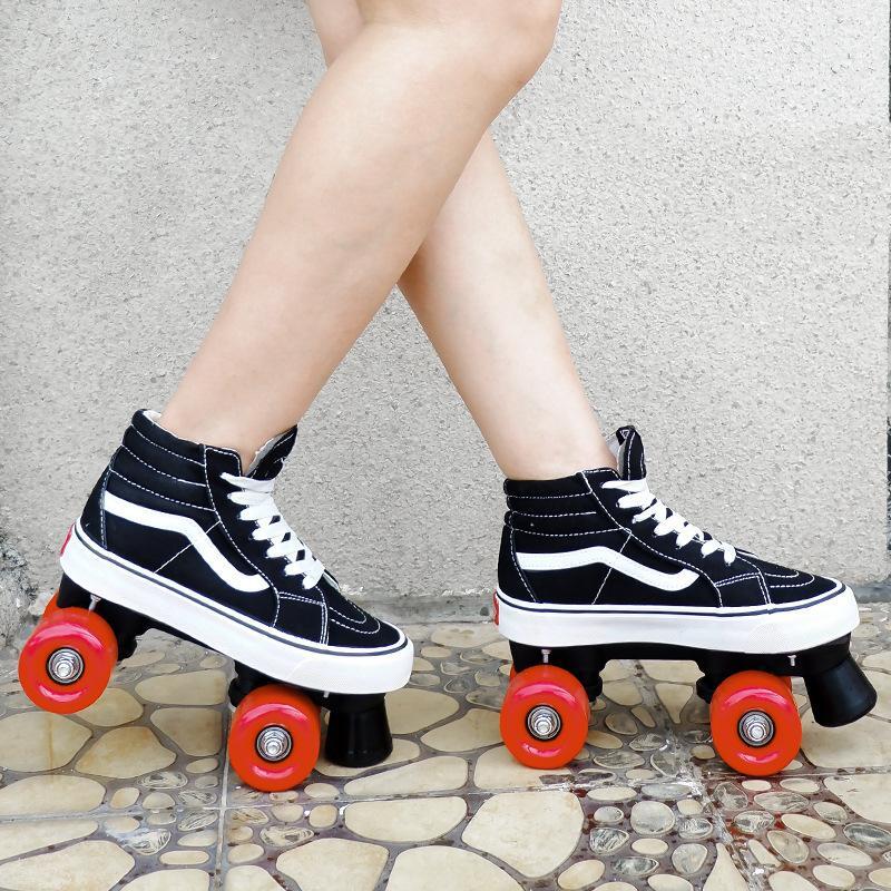 Canvas Roller Skates-Classic Black-xinru shop