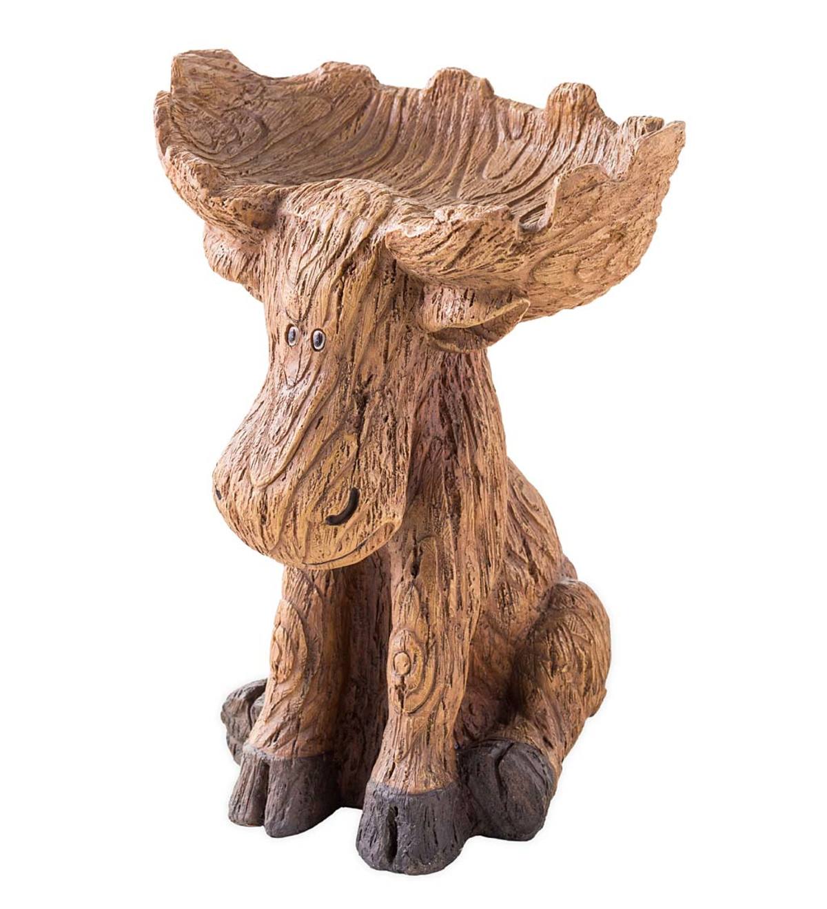Resin Carved ElkResin Moose Birdbath-xinru