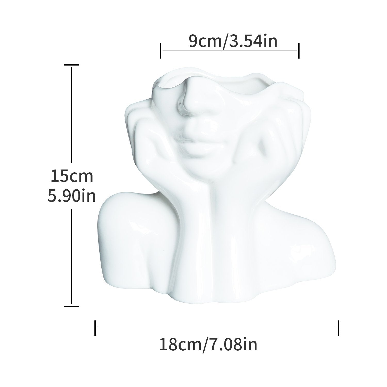 Hands on Cheeks Face Vase-xinru shop