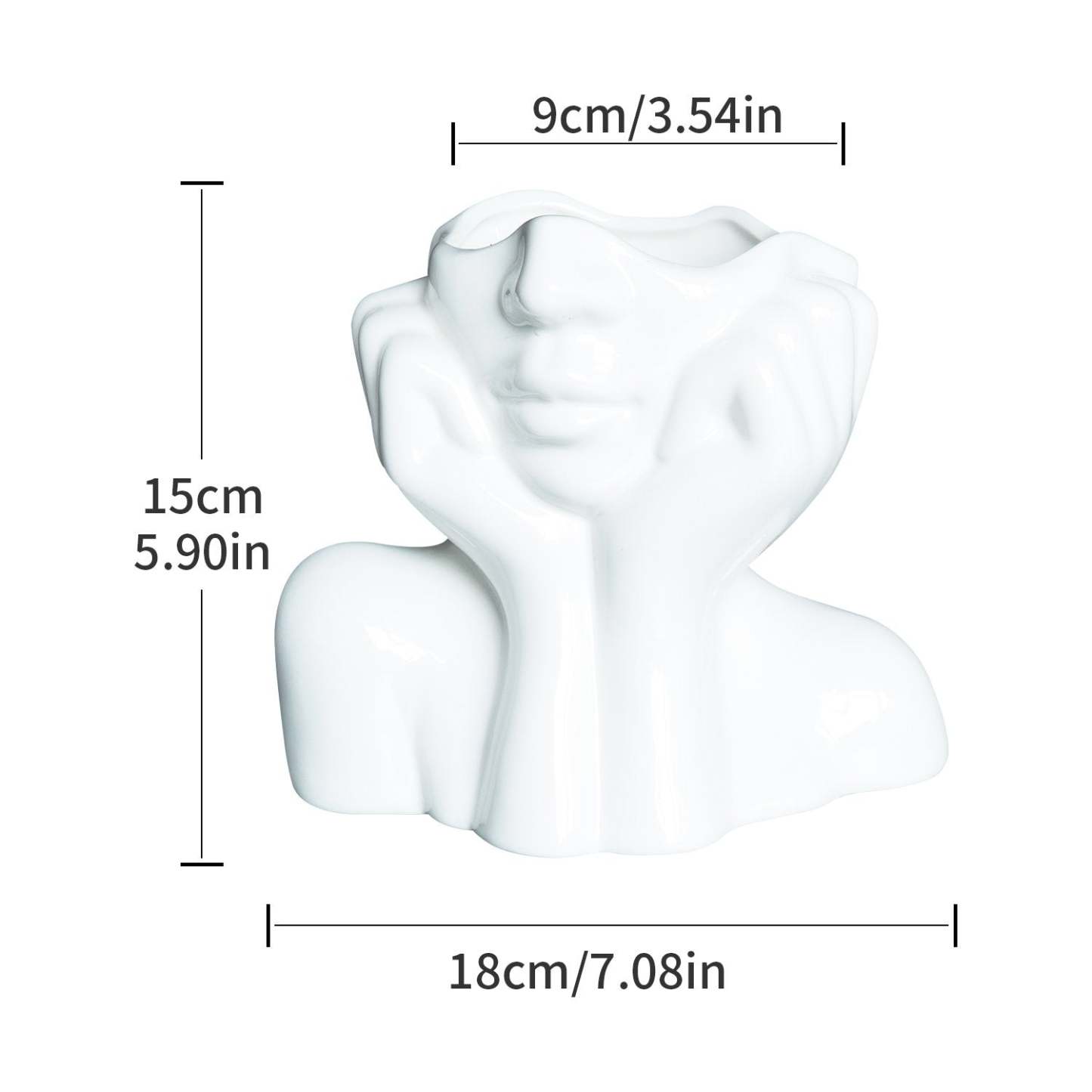 Hands on Cheeks Face Vase-xinru shop