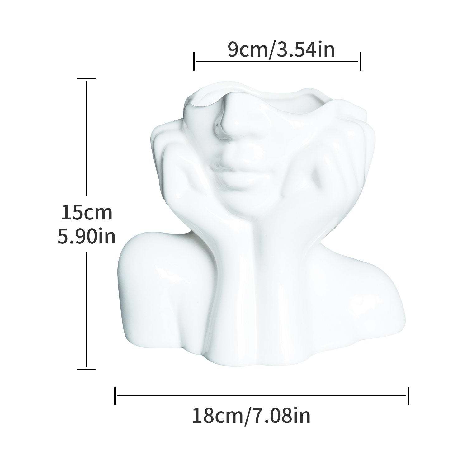 Hands on Cheeks Face Vase-xinru shop