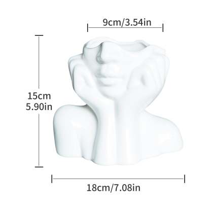 Hands on Cheeks Face Vase-xinru shop