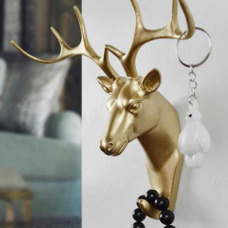 Home Decoration Nordic Multifunctional Deer Head Animal Free Punch Hook-xinru