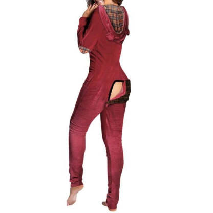 Unisex Bear Rompers Hooded Button Back Flap-xinru