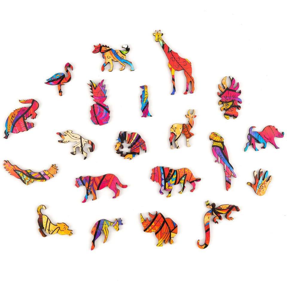 Wooden Brave Lion Jigsaw Puzzle Gifts With Box-xinru