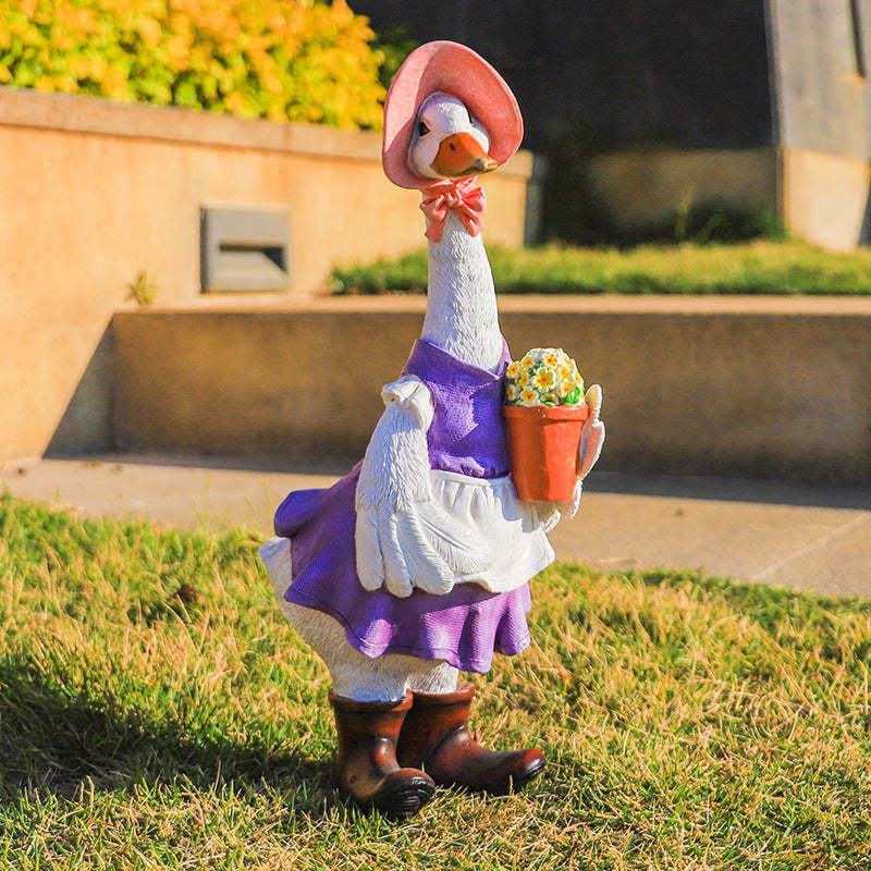 Garden Decorations Cute Resin Duck Outdoor Statue Simulation Ornaments-xinru