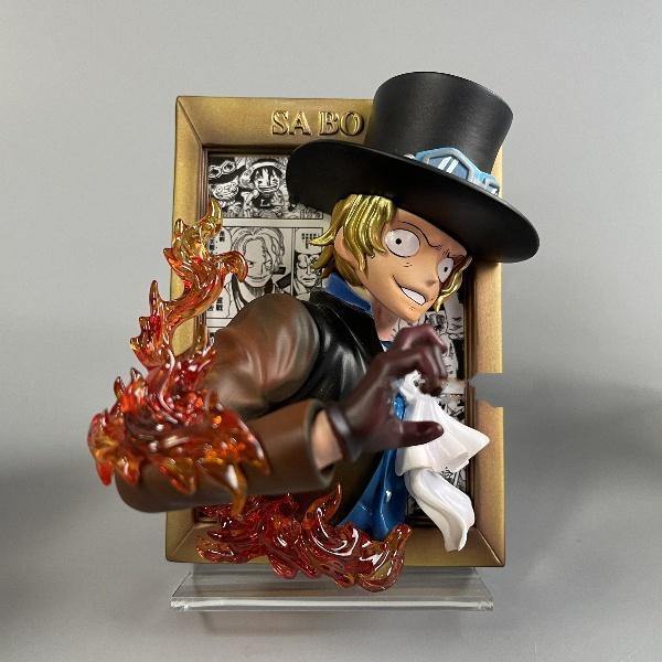 One Piece Anime Action Figure Ace Photo Frame Creative PVC Statue Gift-xinru