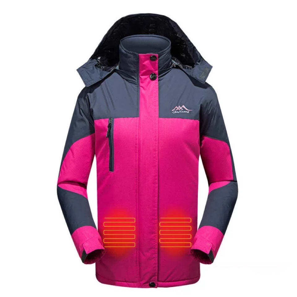 Women's 3-in-1 Heated Jacket with Battery Pack 5V Waterproof-xinru shop