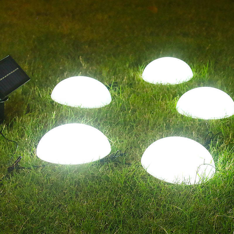 Solar 5 Half Ball LED Outdoor Garden Decorative Lawn Plug Light-xinru