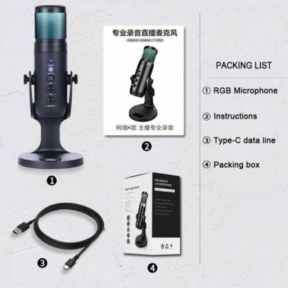 USB Condenser Microphone Compatible Live Game Chat-xinru