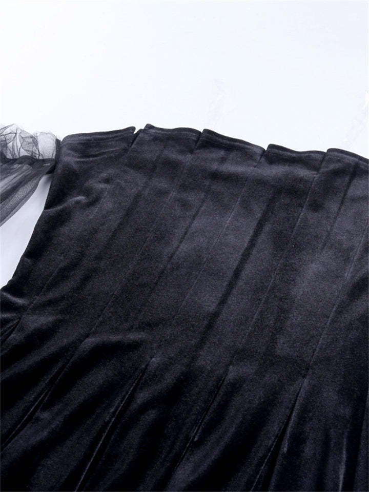 Women Sexy Lace Mini Sleeveless Purple Draped Bodycon Gothic Dress-xinru