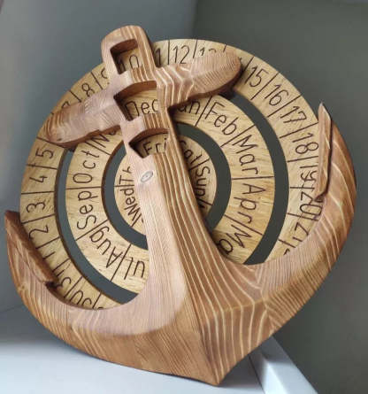 Unique Perpetual Wooden Anchor Calendar-xinru