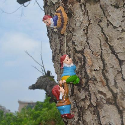 Garden Ornaments-gnomes Climbing On The Tree-xinru