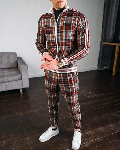 Stylish Guardsmen Matching Plaid Set Track Suits-xinru