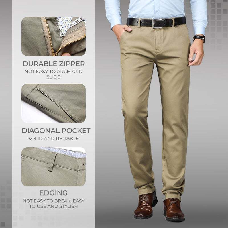 Men's Ice Silk  Summer Thin French Gentleman Non-Ironing Anti-Wrinkle Suit Pants-xinru