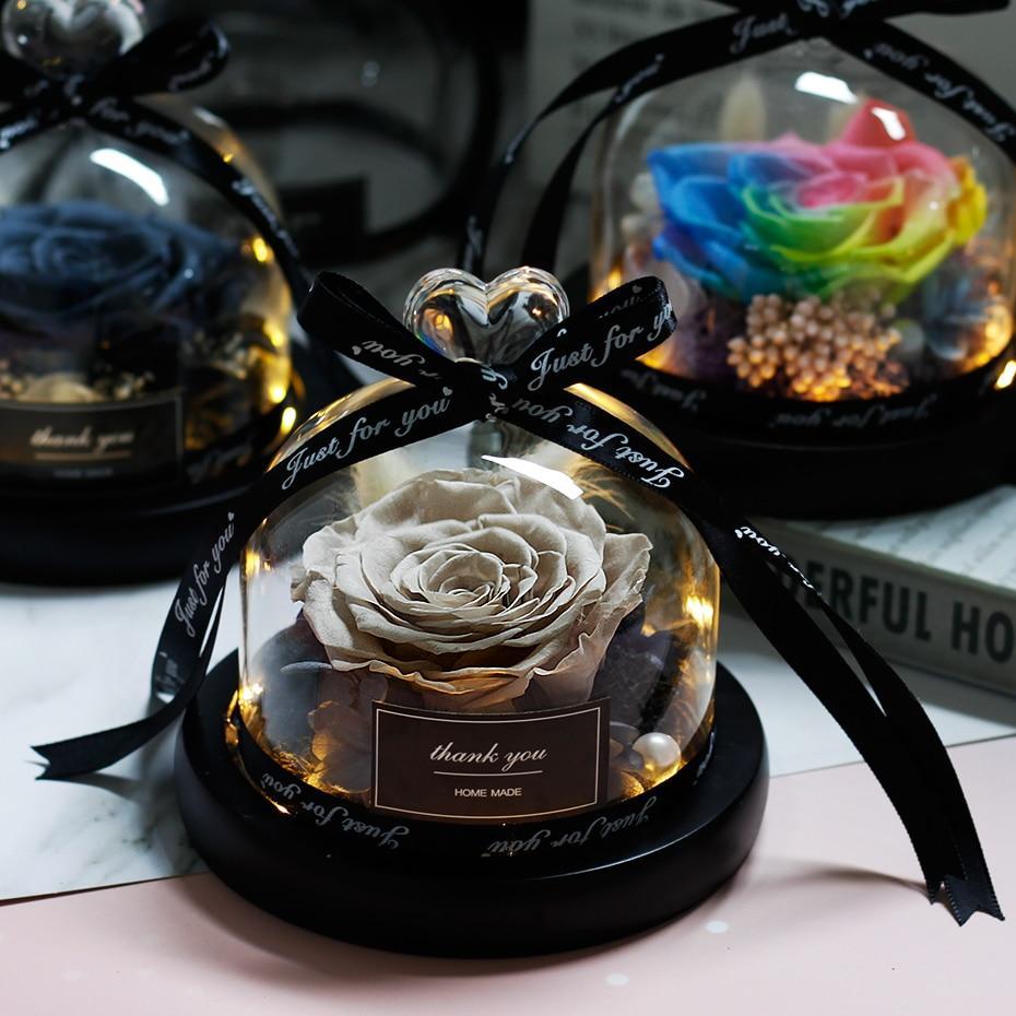 Mother's Day Gift Immortal Enchanted Rose Glass Heart Dome-xinru
