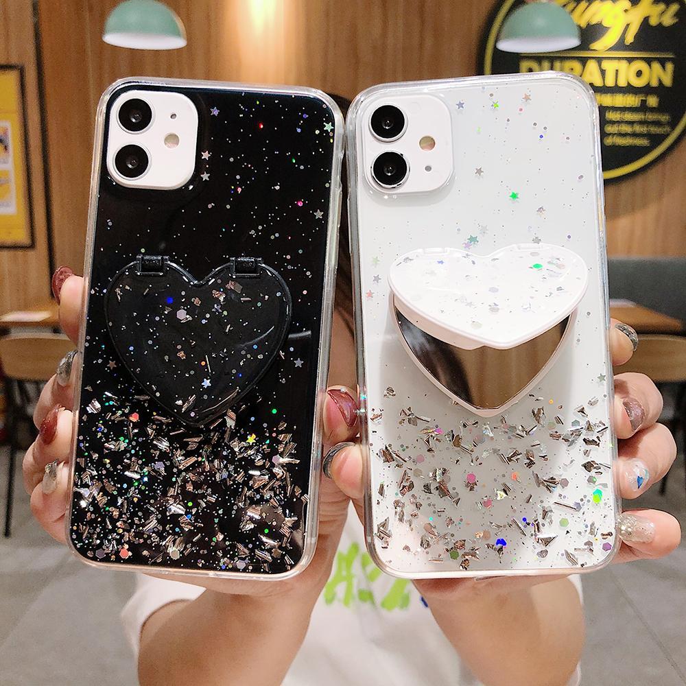 Heart Mirror Sequins Case-xinru