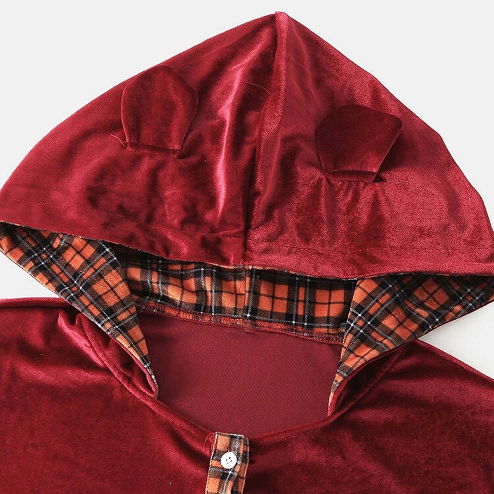 Unisex Bear Rompers Hooded Button Back Flap-xinru