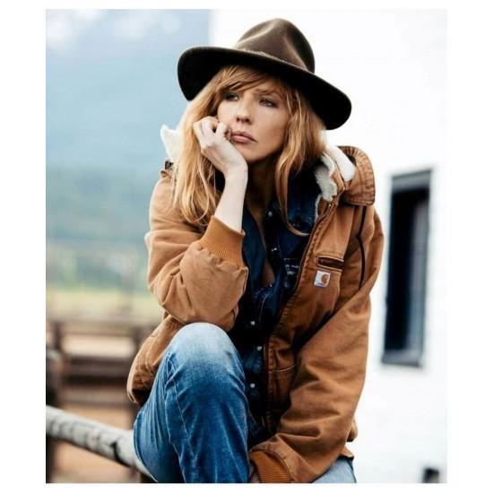 Yellowstone Kelly Reilly Brown Cotton Bomber Jacket-xinru shop