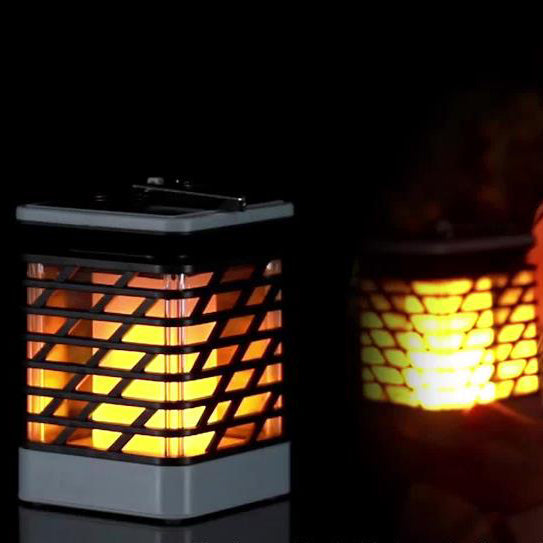 Solar Flame Torch Light Square LED Garden Lawn Decorative Hanging Light-xinru