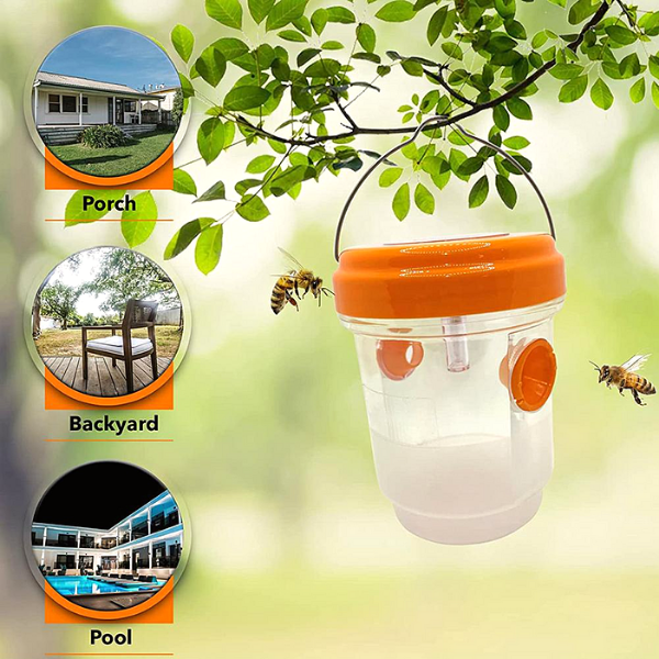 Solar Wasp Trap Hanging with LED Light-xinru