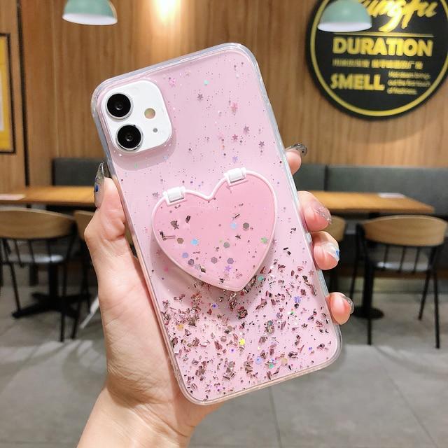 Heart Mirror Sequins Case-xinru