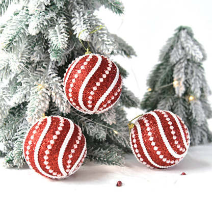 Sparkly All Over Christmas Ball Ornaments, Set of 4-xinru shop