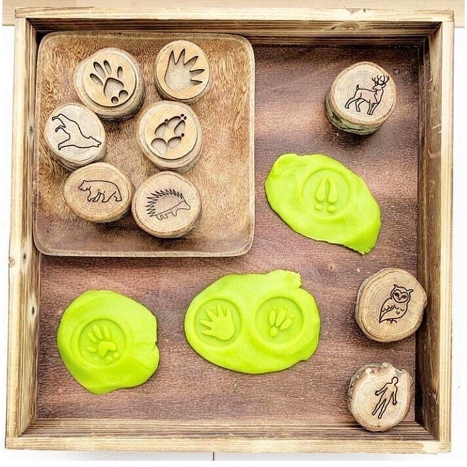 9 Pieces Animal Tracks Playdoh Stamps Set-xinru