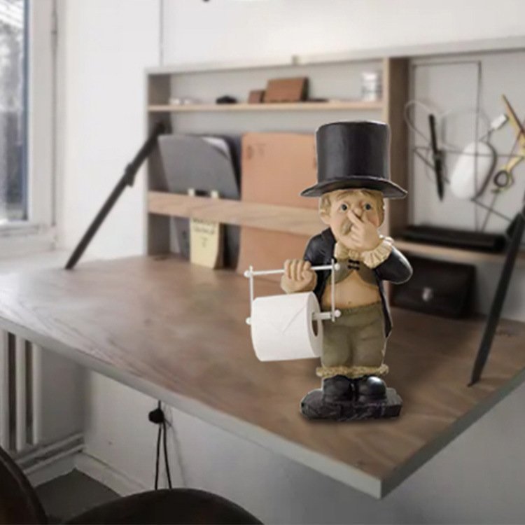 Toilet Butler with Roll Paper Holder Resin Ornament for Bathroom-xinru