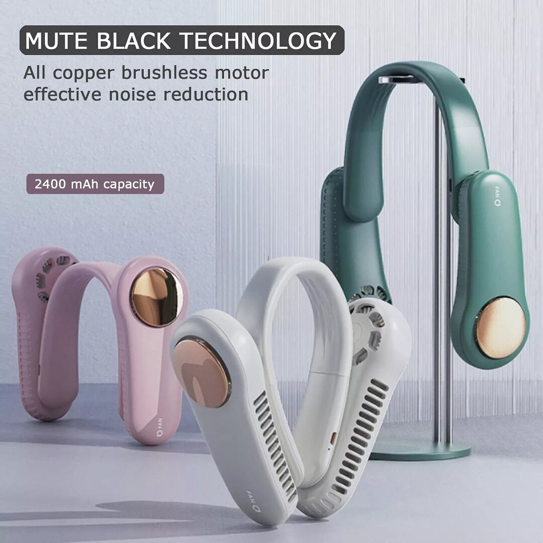 Upgraded Portable Neck Fan 350鎺砇otation Bladeless Personal Neck Fan-xinru
