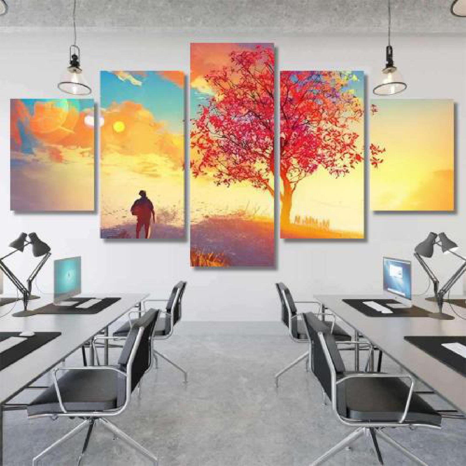 Autumn Landscape Alone Tree on Mountain Coming-xinru shop