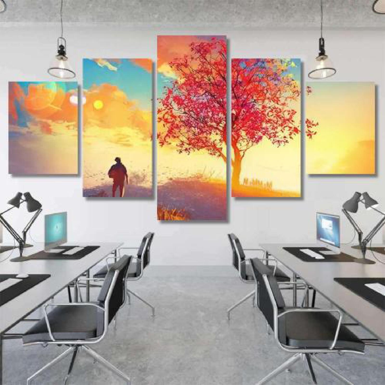 Autumn Landscape Alone Tree on Mountain Coming-xinru shop