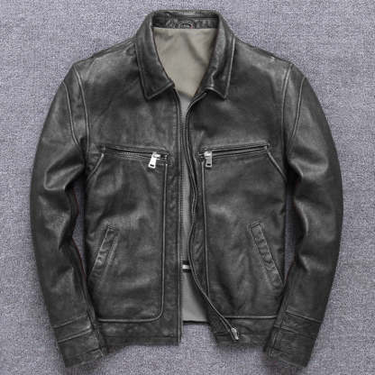Casual Lapel Motorcycle Leather Jacket-xinru shop
