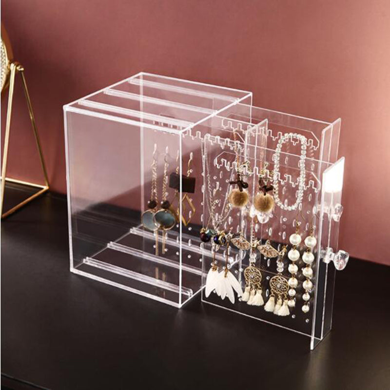 Multifunctional Large Capacity Transparent Jewelry Box Dustproof Display Stand-xinru