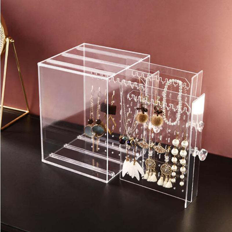 Multifunctional Large Capacity Transparent Jewelry Box Dustproof Display Stand-xinru