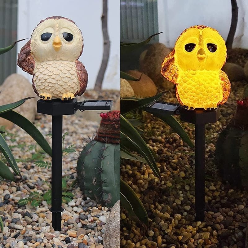 Outdoor Solar Owl Lights Stake Lights Garden Ornaments-xinru