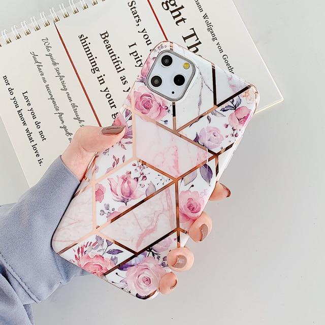 Geometric Pink Flower Case-xinru