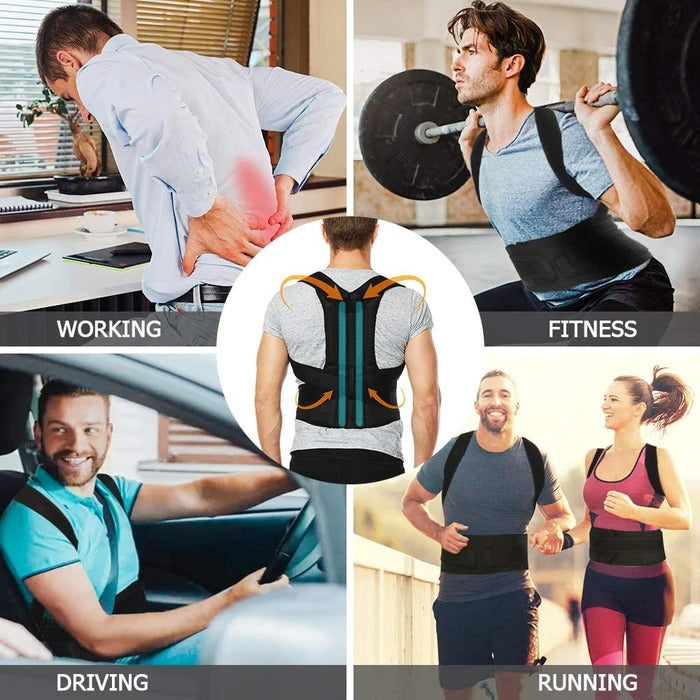 Men  Adjustable Back Posture Corrector Low Support Shoulder Brace-xinru