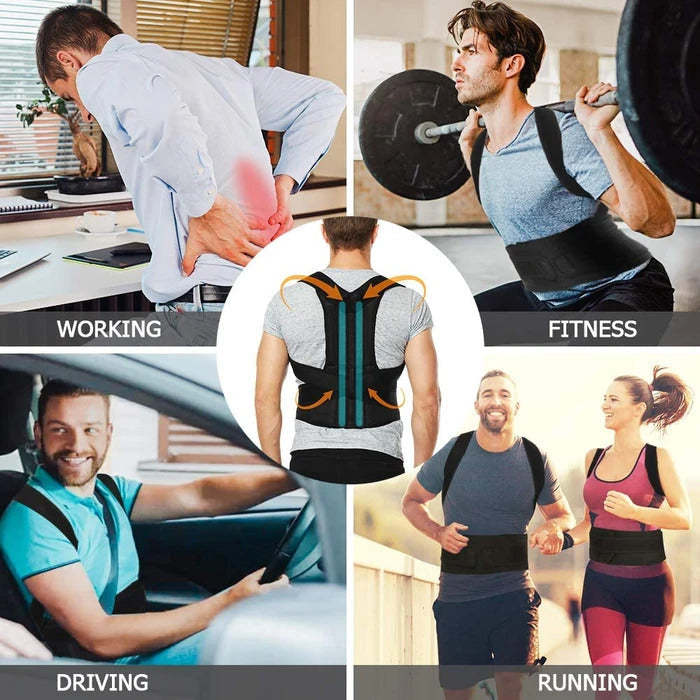 Men  Adjustable Back Posture Corrector Low Support Shoulder Brace-xinru
