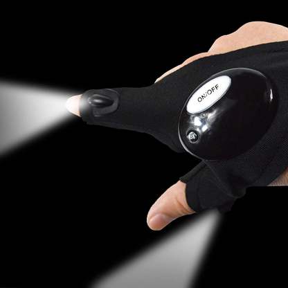 Cool Fingerless LED Flashlight Gloves-xinru