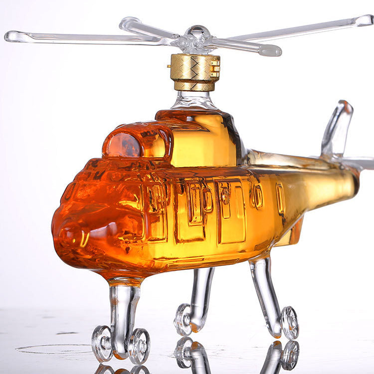 Whisky Decanter Glass Drinkware Novelty Set Helicopter Shaped For Bar-xinru