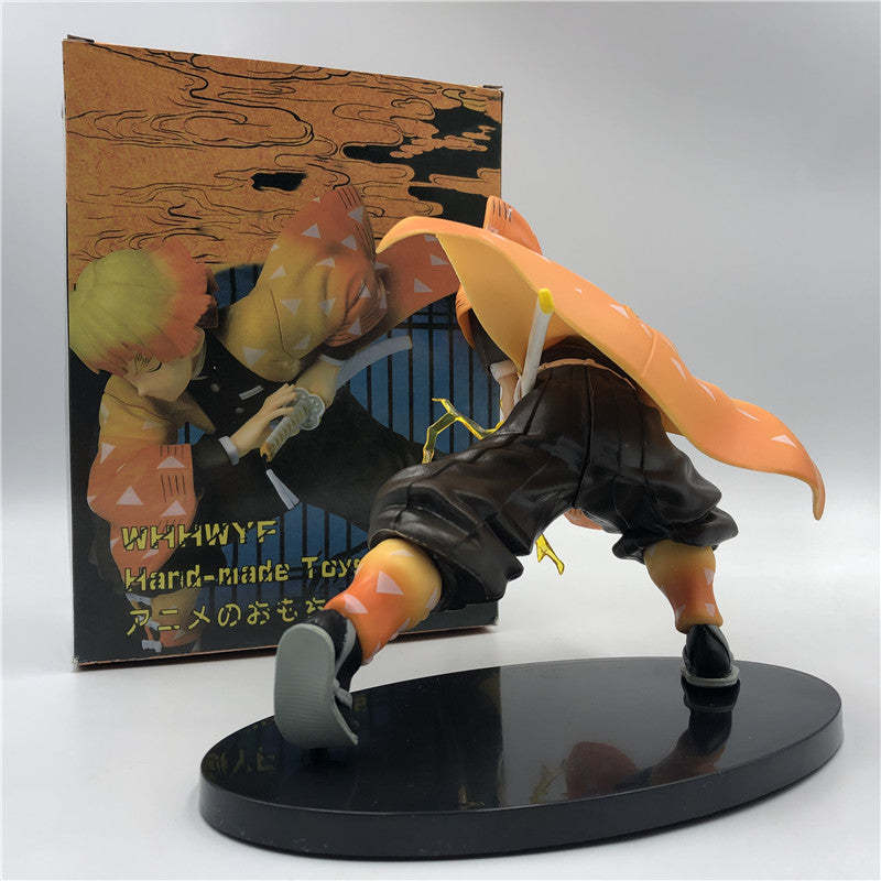 Demon Slayer Zenitsu Agatsuma Action Figure Decoration Doll-xinru